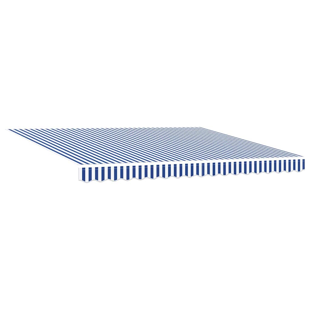 Retractable Awning Manual Blue and White 400 x 300 cm