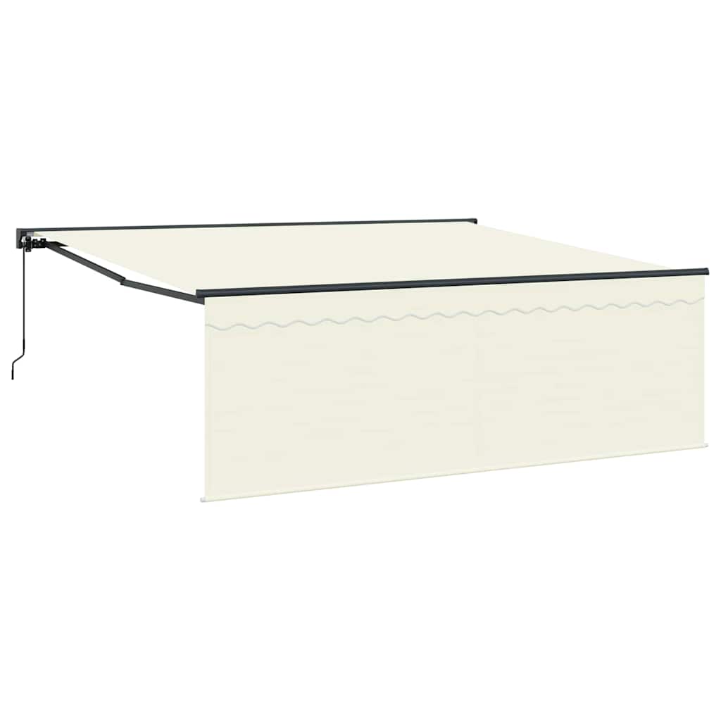 Retractable Awning Cream 400 x 300 cm Polyester and Aluminium