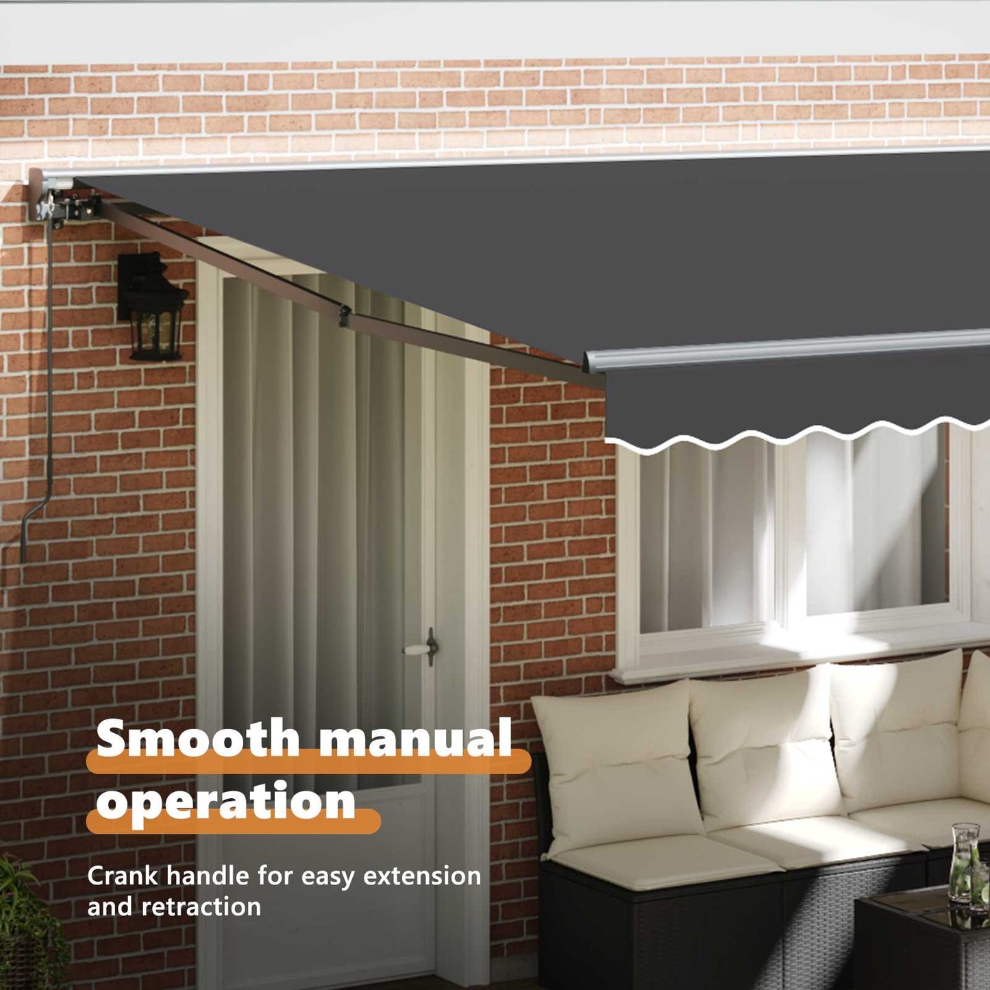 Awning Frame Anthracite 400 x 300 cm Polyester with PU coating