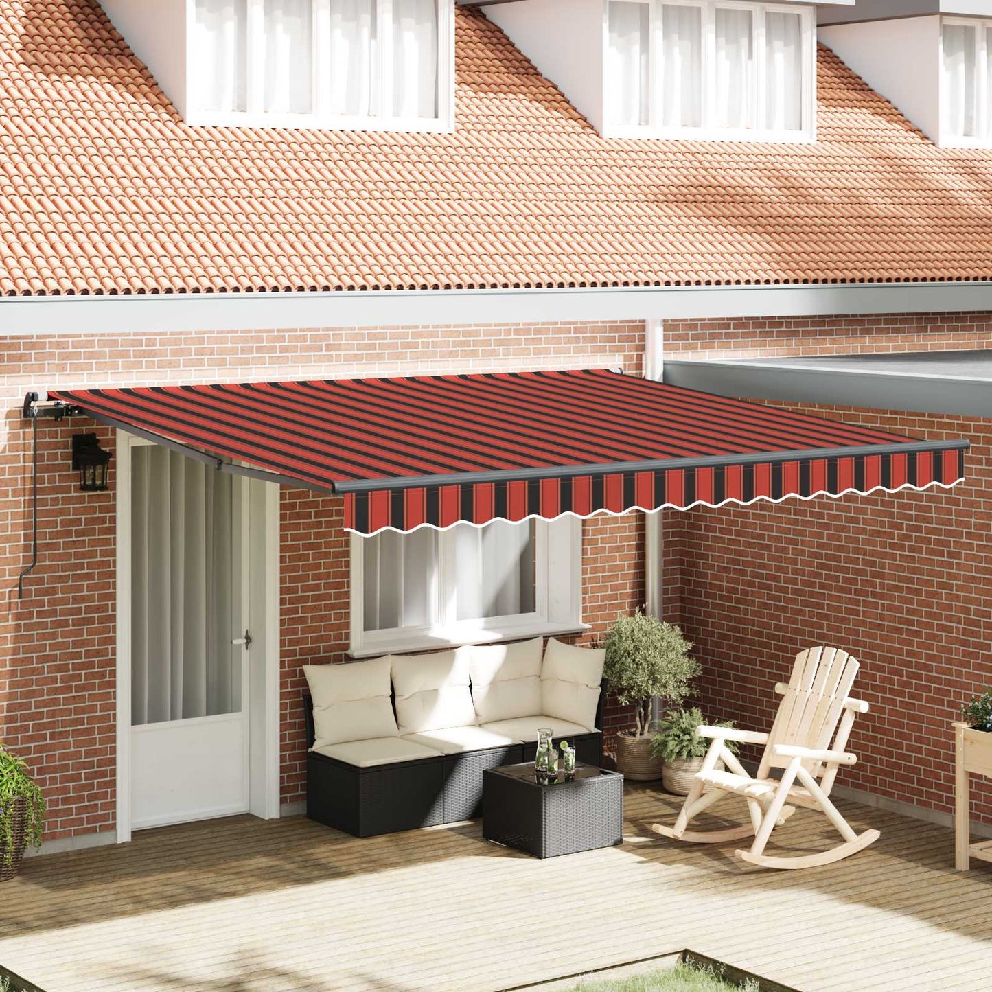 Retractable Awning Orange and brown 400 x 300 cm