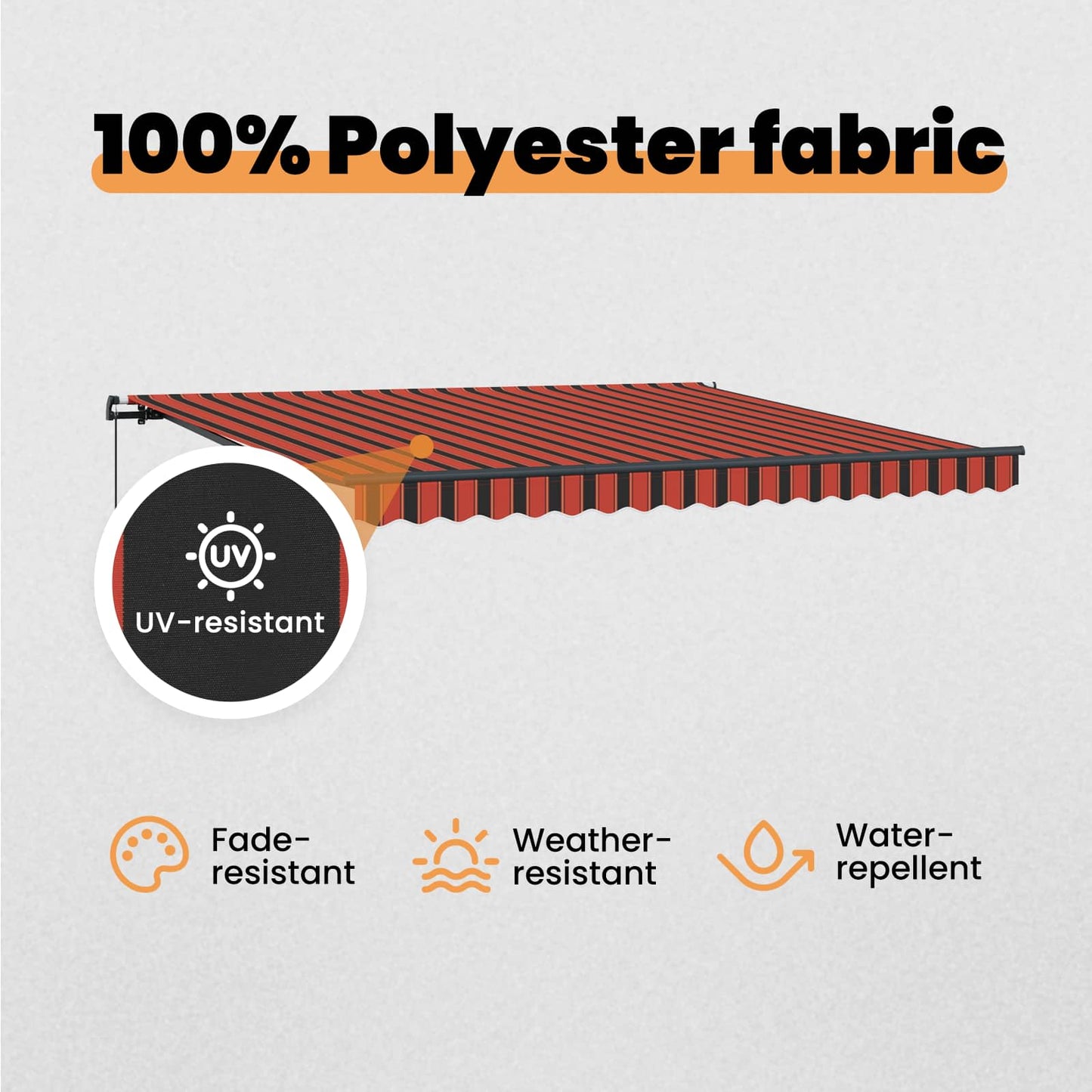 Retractable Awning Orange and brown 400 x 300 cm
