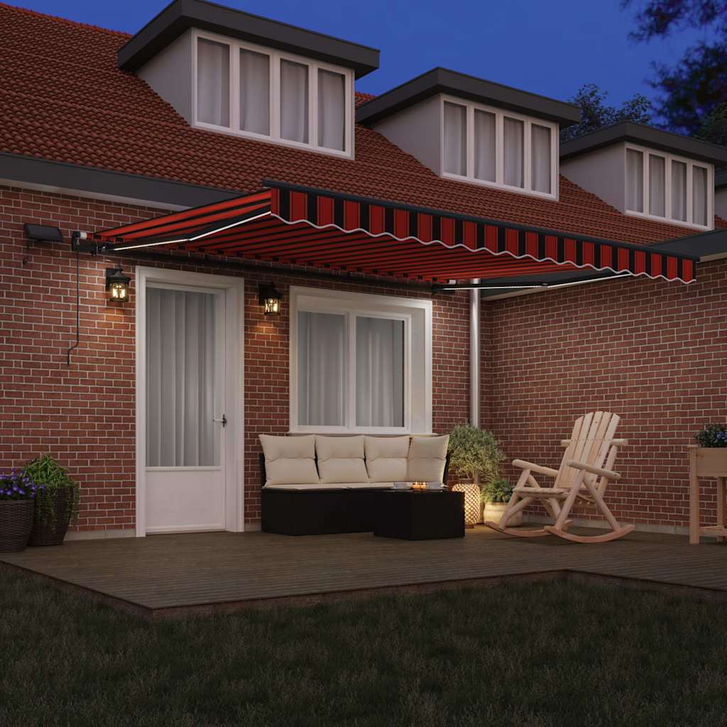 Retractable Awning Orange and brown 400 x 300 cm Fabric