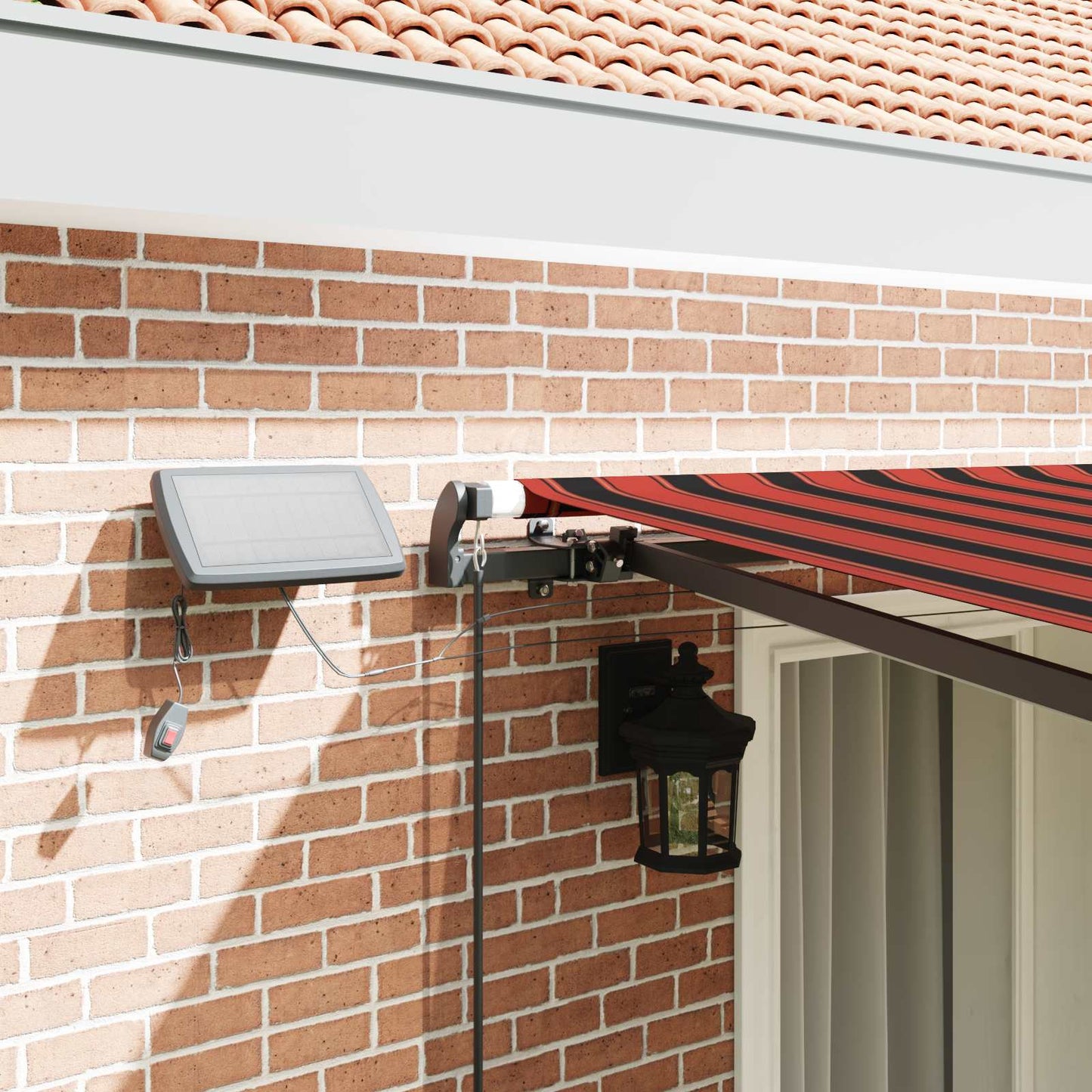 Retractable Awning Orange and brown 400 x 300 cm Fabric