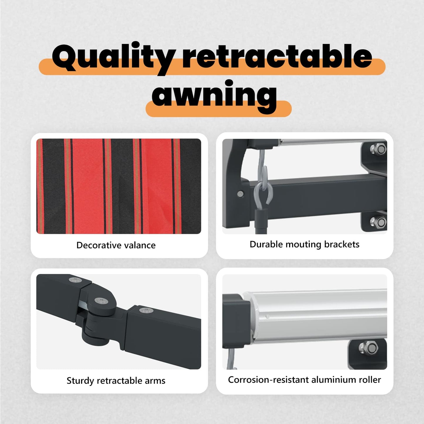 Retractable Awning Orange and brown 400 x 300 cm