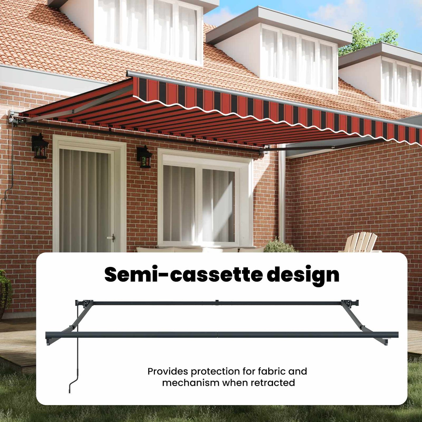 Awning Frame Orange and Black 400 x 300 cm