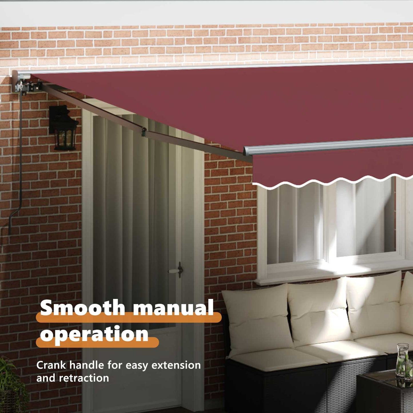 Awning Frame Burgundy 400 x 300 cm Polyester with PU coating