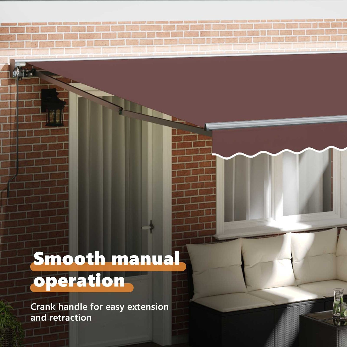 Awning Frame Brown 400 x 300 cm Polyester with PU coating