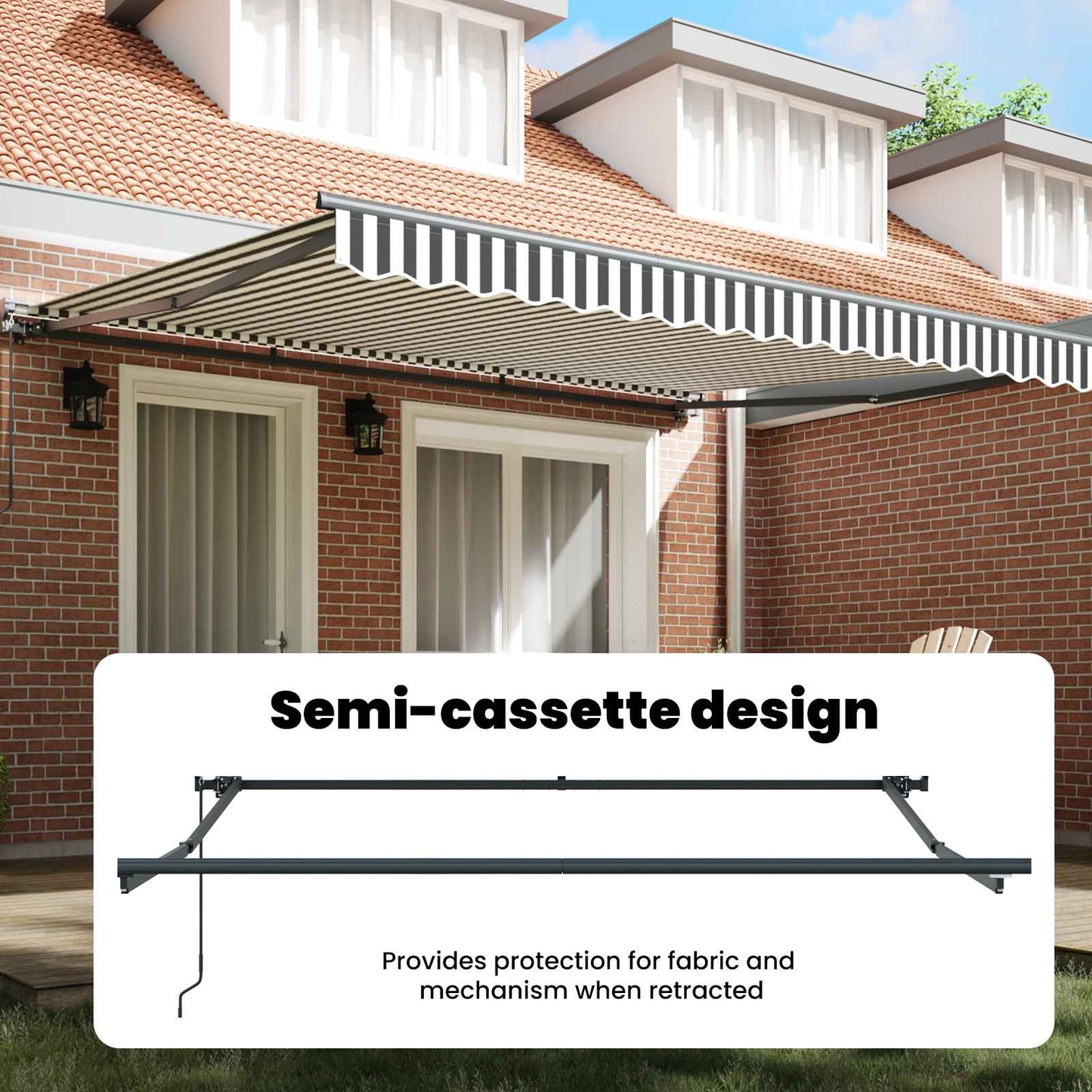 Awning Frame Anthracite and White 400 x 300 cm