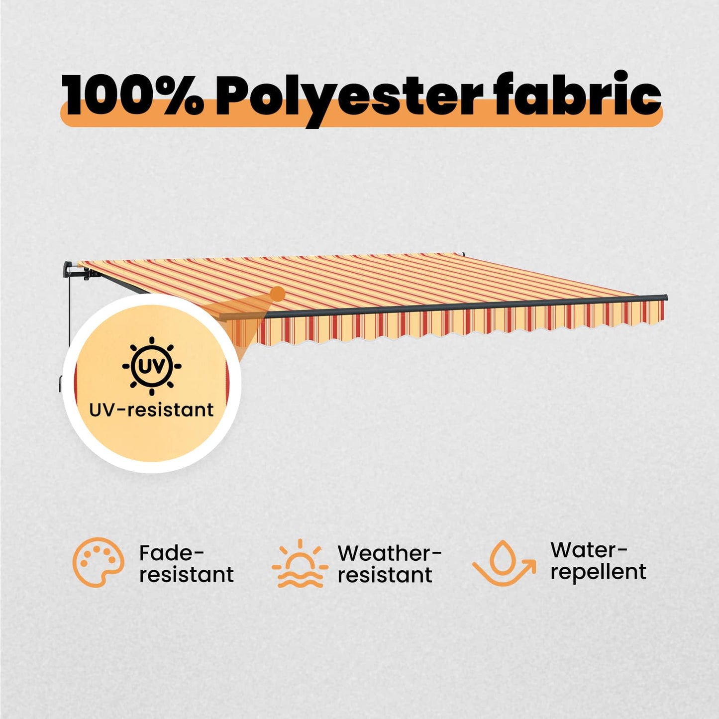 Retractable Awning Yellow and Orange 400 x 300 cm