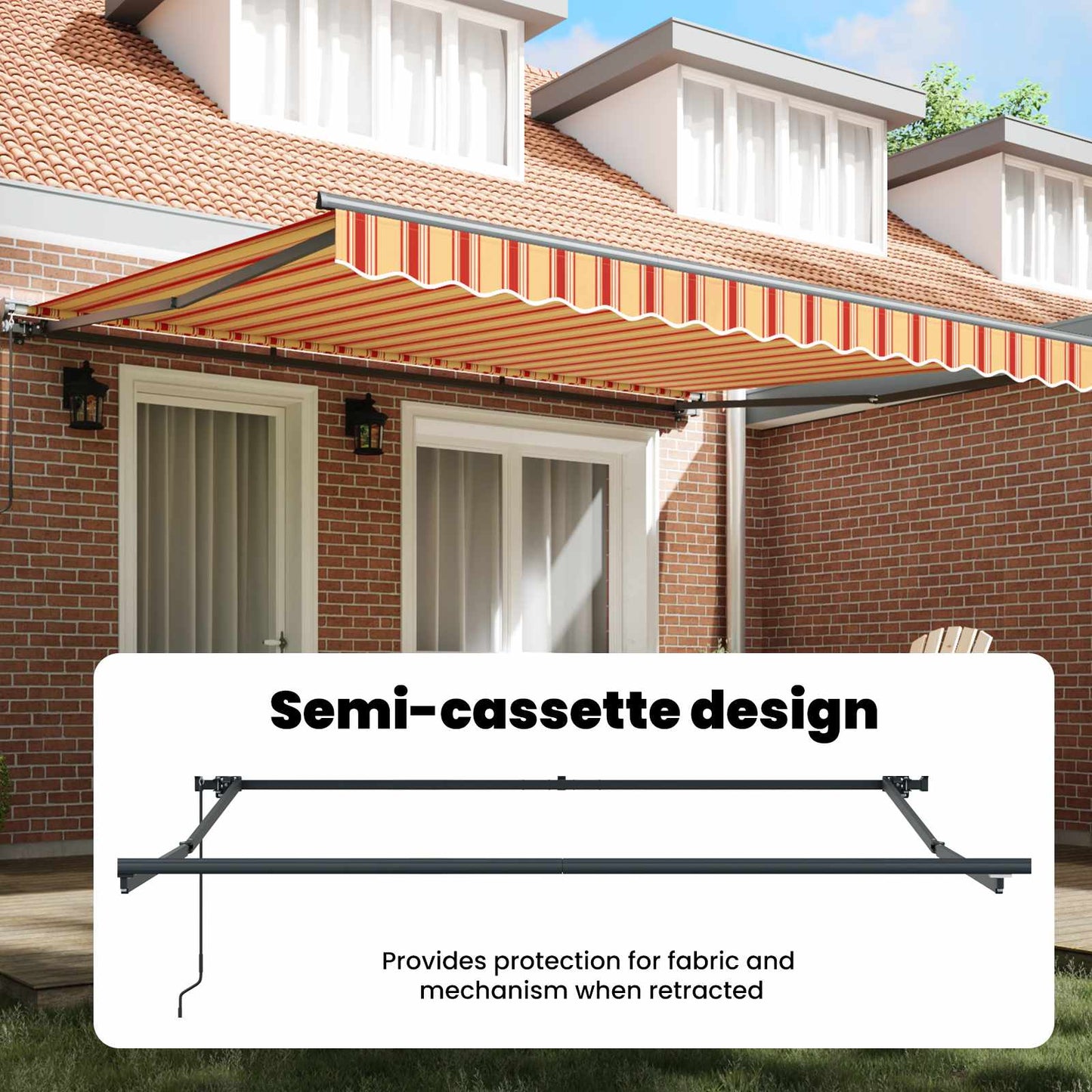 Awning Frame Multicolour 400 x 300 cm Polyester with PU coating