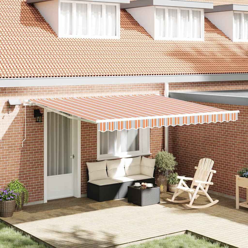 Retractable Awning Multicolour 400 x 300 cm Fabric and Steel