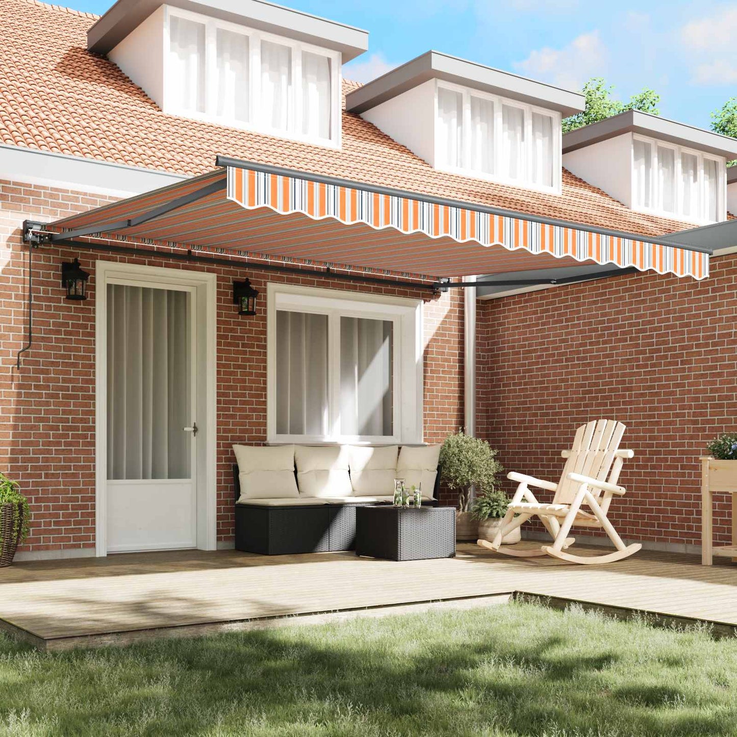 Awning Frame Blue and Orange 400 x 300 cm