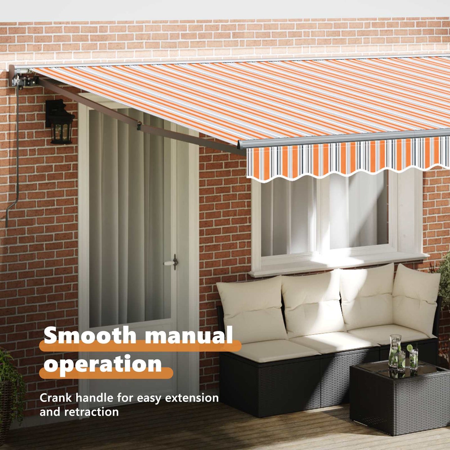 Awning Frame Blue and Orange 400 x 300 cm