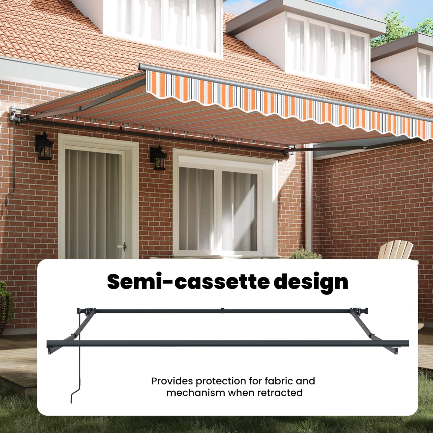 Awning Frame Blue and Orange 400 x 300 cm