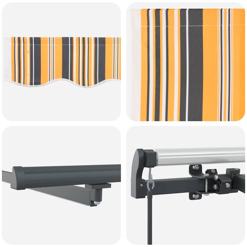 Retractable Awning Manual Multicolour 400 x 300 cm Fabric