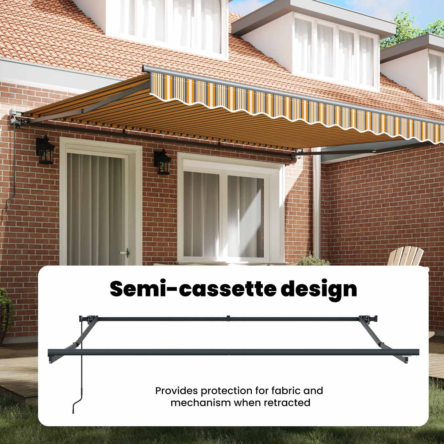 Awning Frame Yellow and Grey 400 x 300 cm