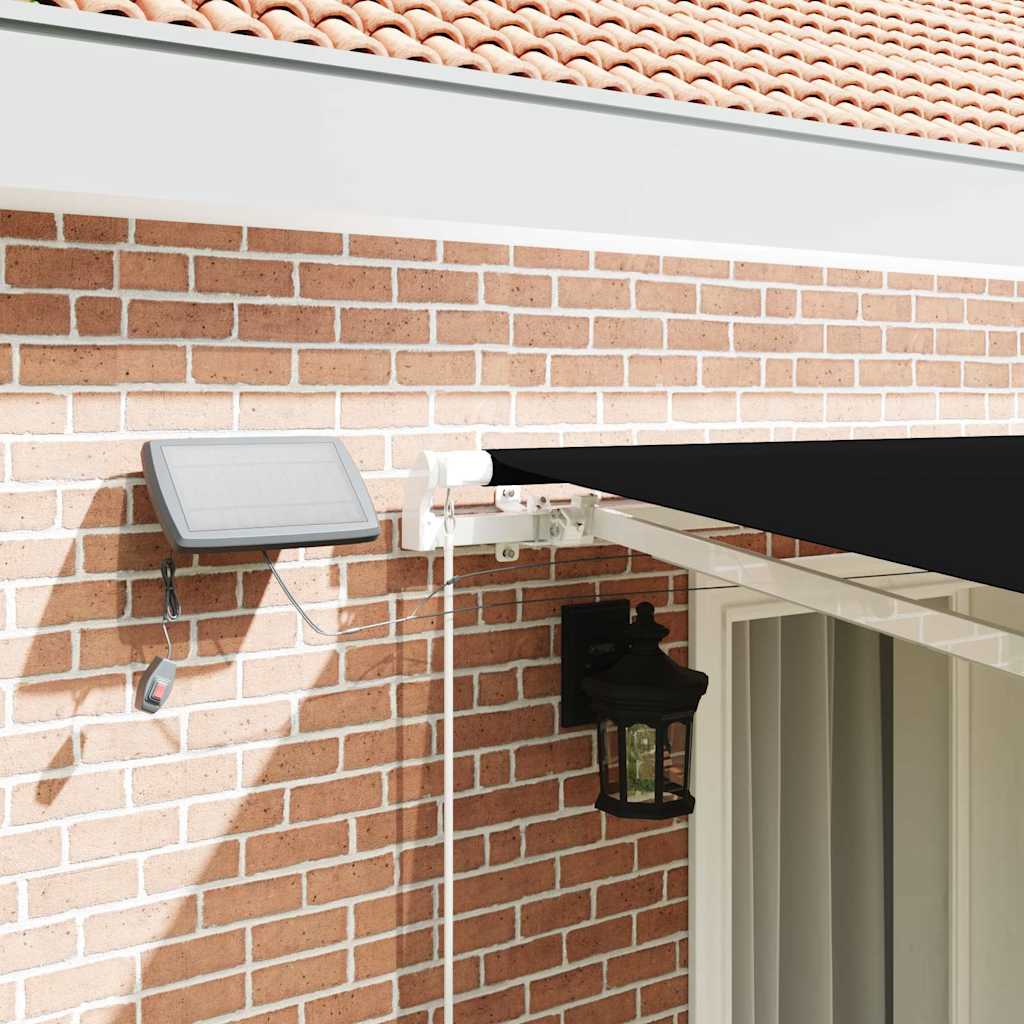 Retractable Awning Black 400 x 300 cm Fabric and Steel