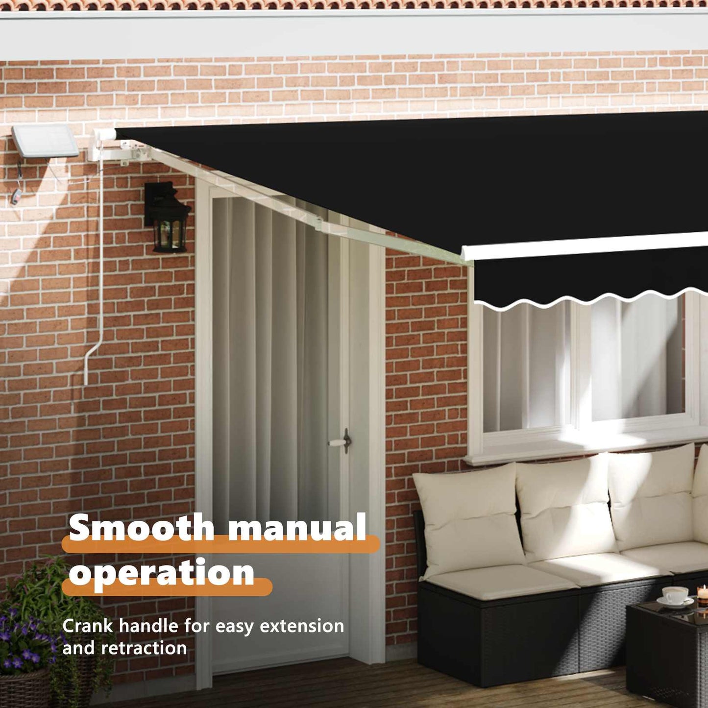 Retractable Awning Black 400 x 300 cm Fabric and Aluminium