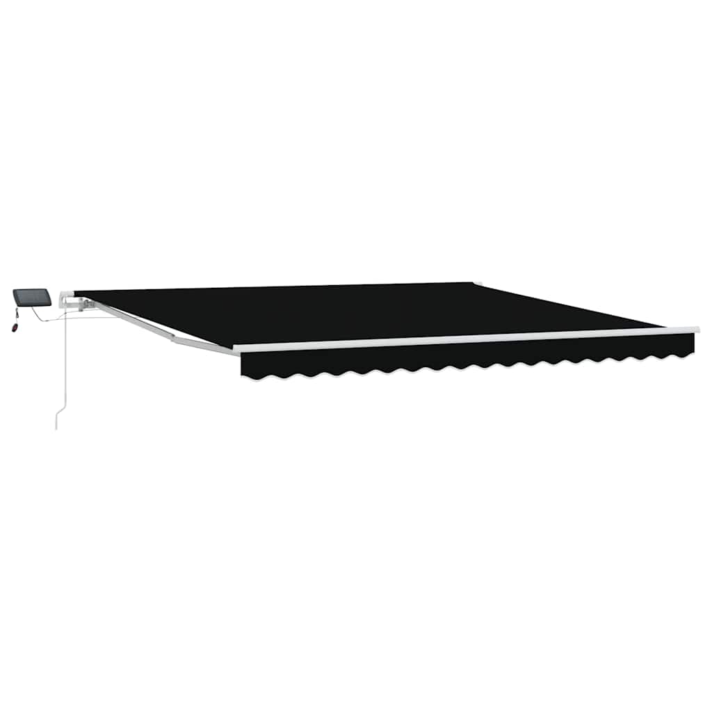 Retractable Awning Black 400 x 300 cm Fabric and Steel