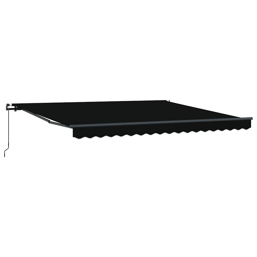 Retractable Awning Black 400 x 300 cm Polyester and Steel
