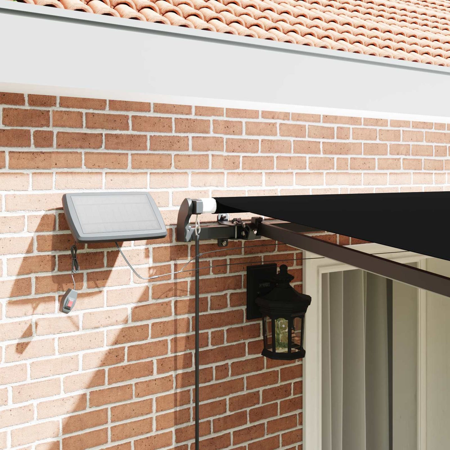 Retractable Awning Black 400 x 300 cm Fabric