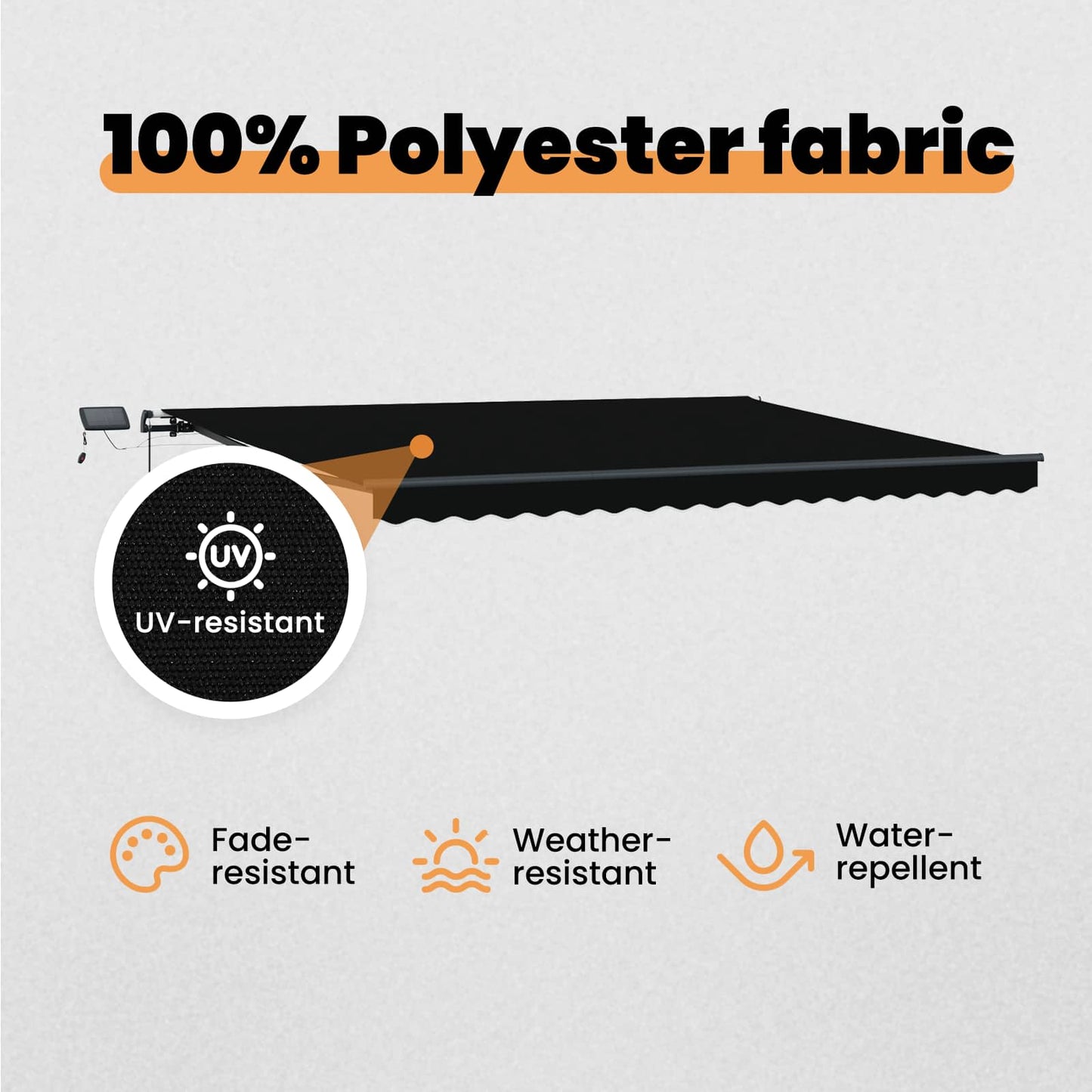 Retractable Awning Black 400 x 300 cm Fabric and Aluminium