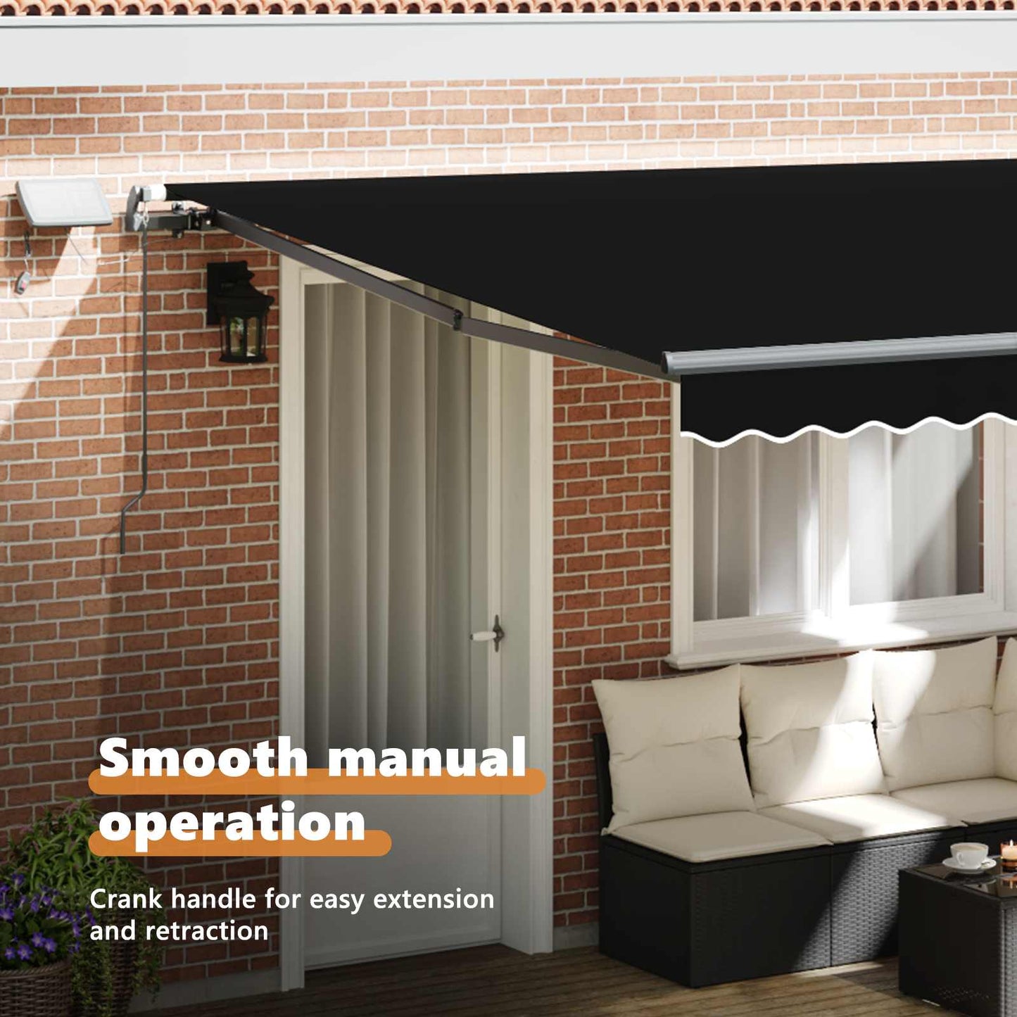 Retractable Awning Black 400 x 300 cm Fabric and Aluminium