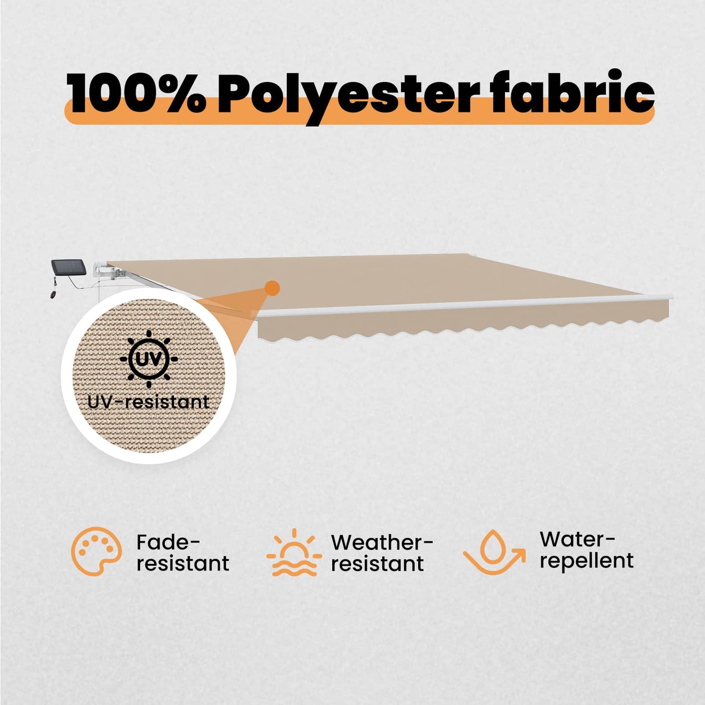 Retractable Awning Beige 400 x 300 cm Fabric and Aluminium