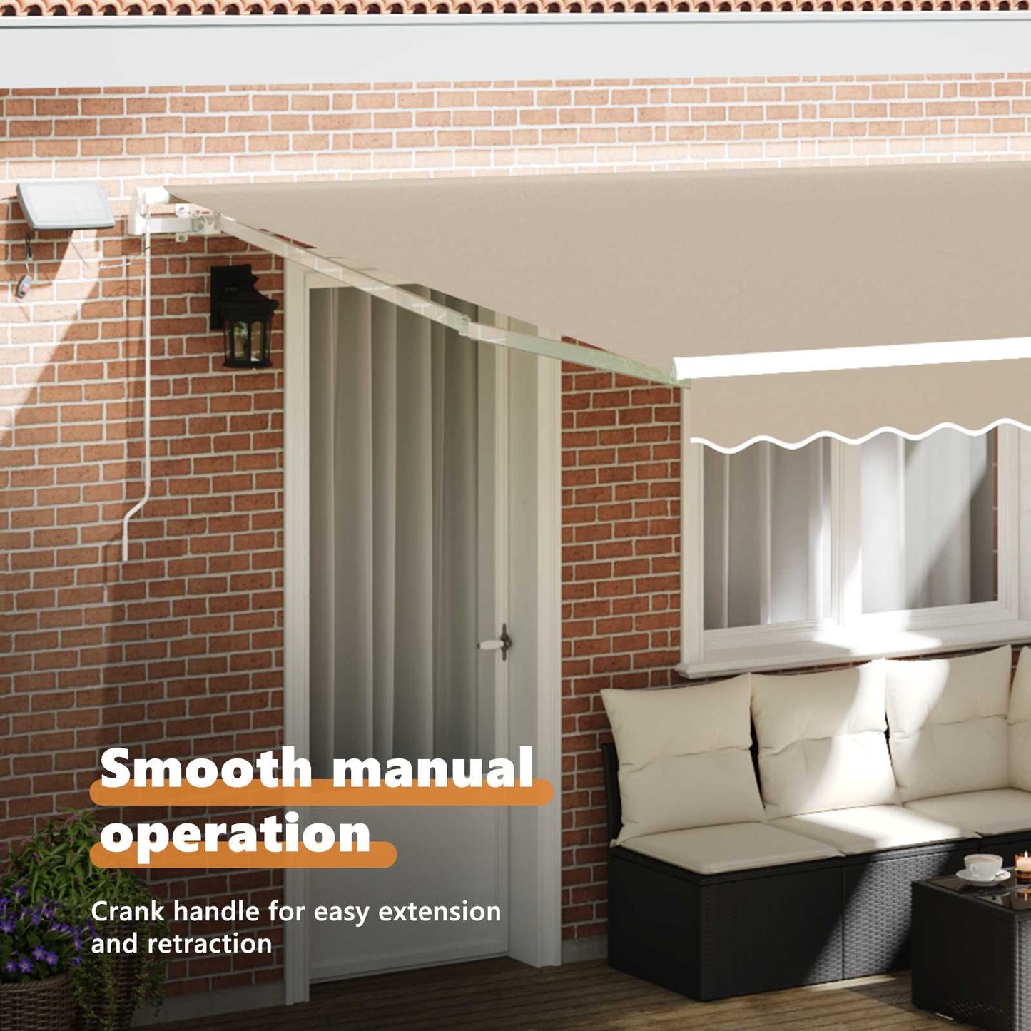 Retractable Awning Beige 400 x 300 cm Fabric and Aluminium