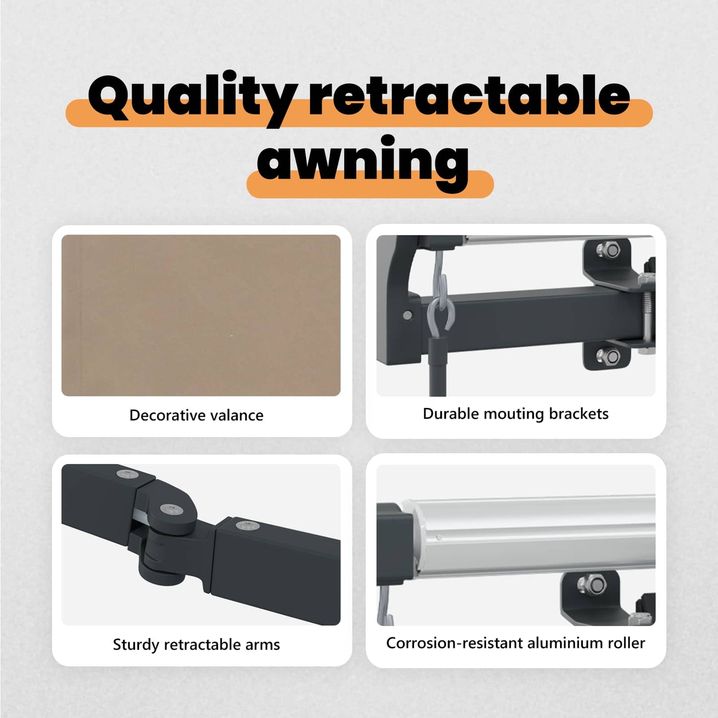 Retractable Awning Beige 400 x 300 cm Fabric and Aluminium