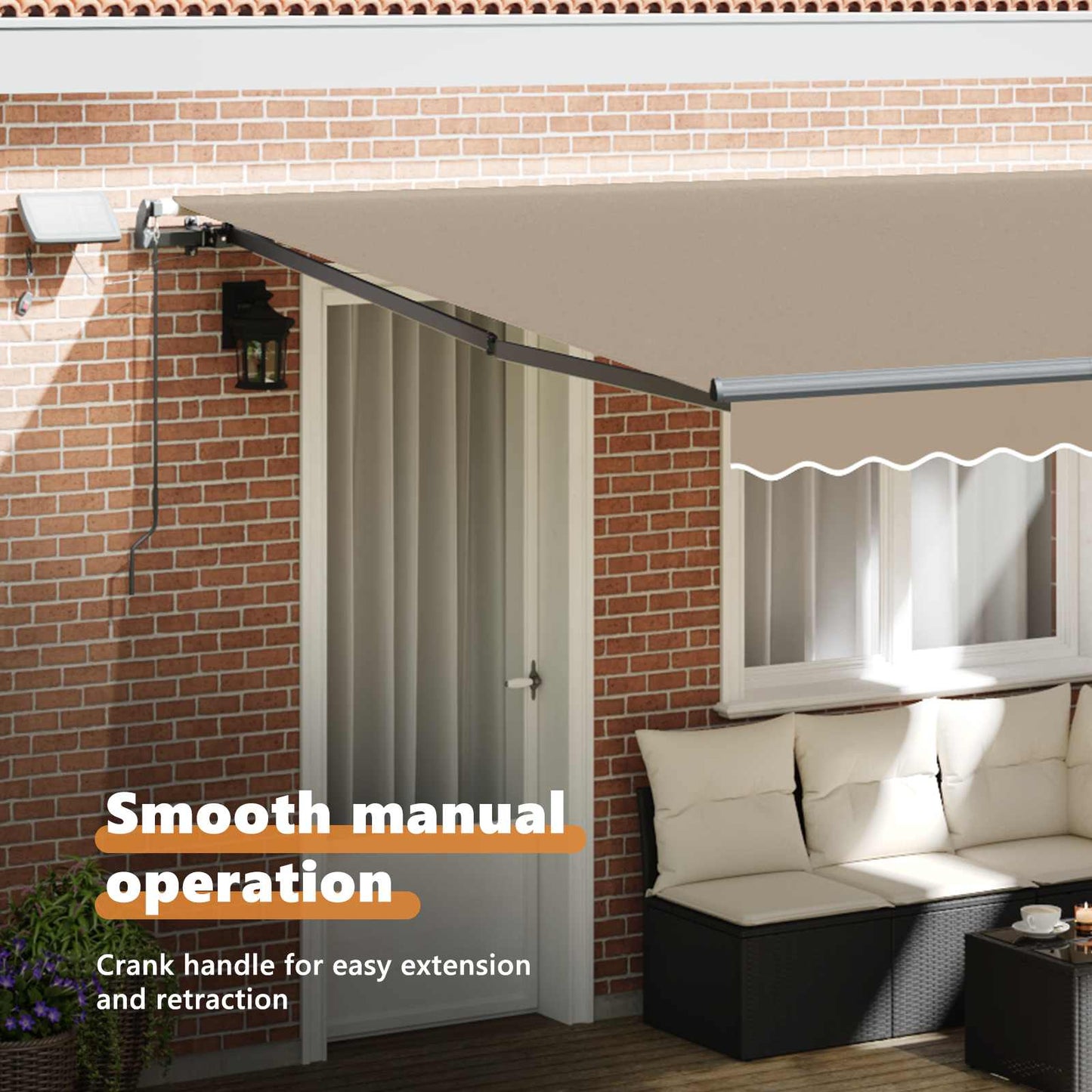 Retractable Awning Beige 400 x 300 cm Fabric and Aluminium