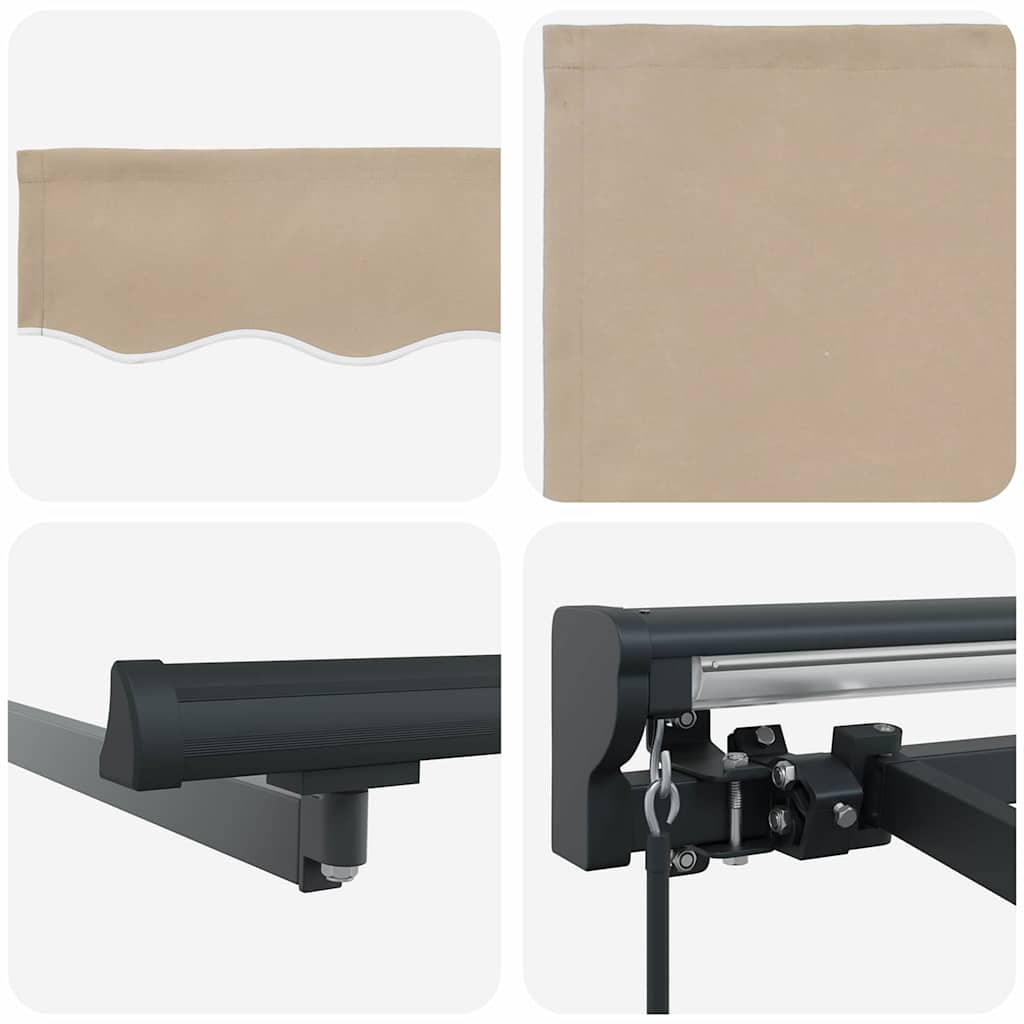 Awning Frame Beige 400 x 300 cm Polyester with PU coating