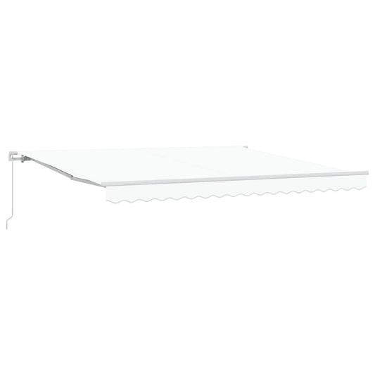 Retractable Awning White 400 x 300 cm Polyester and Aluminium
