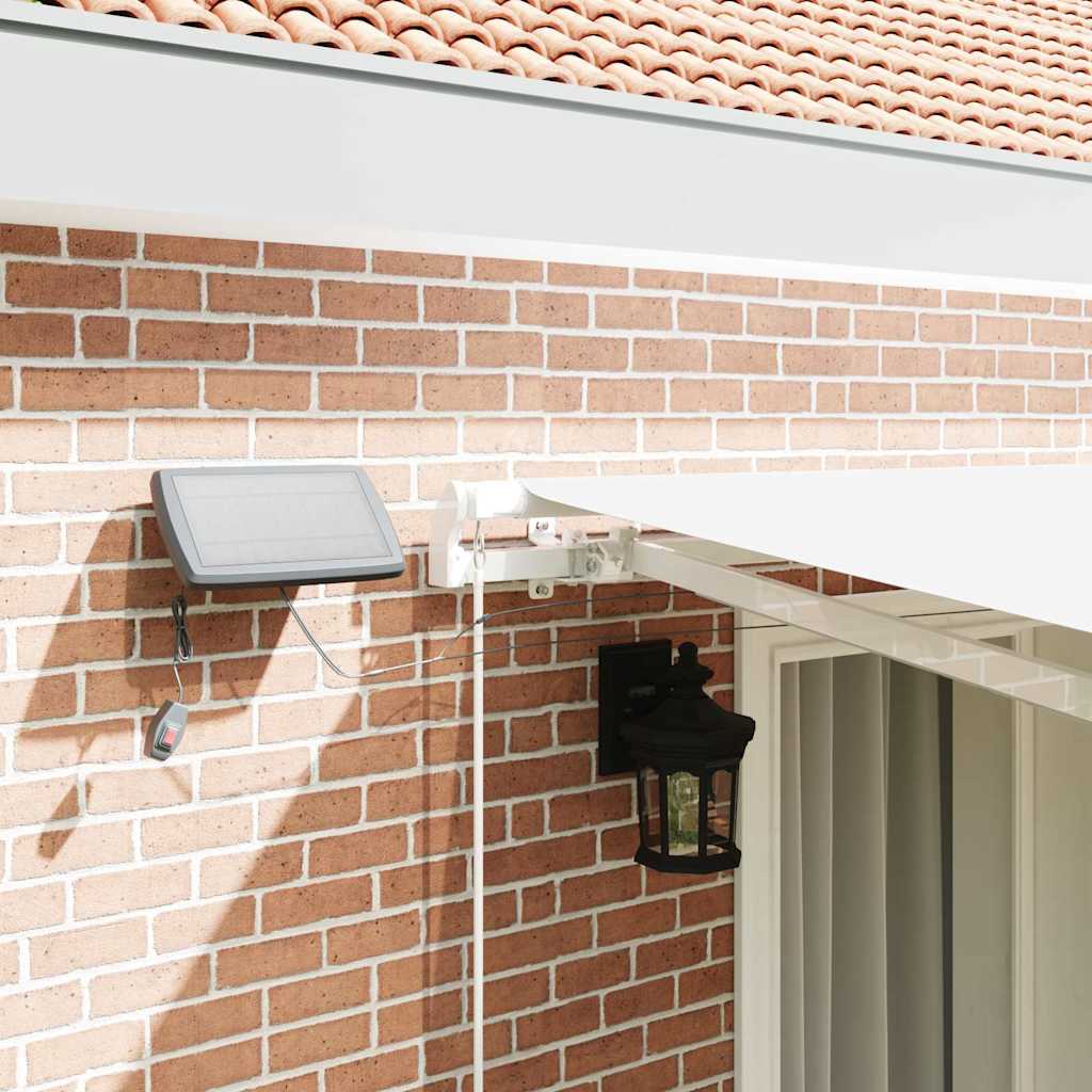 Retractable Awning Manual White 400 x 300 cm Fabric and Steel