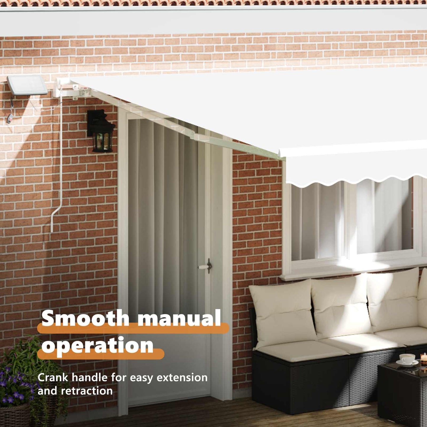 Retractable Awning White 400 x 300 cm Fabric and Aluminium