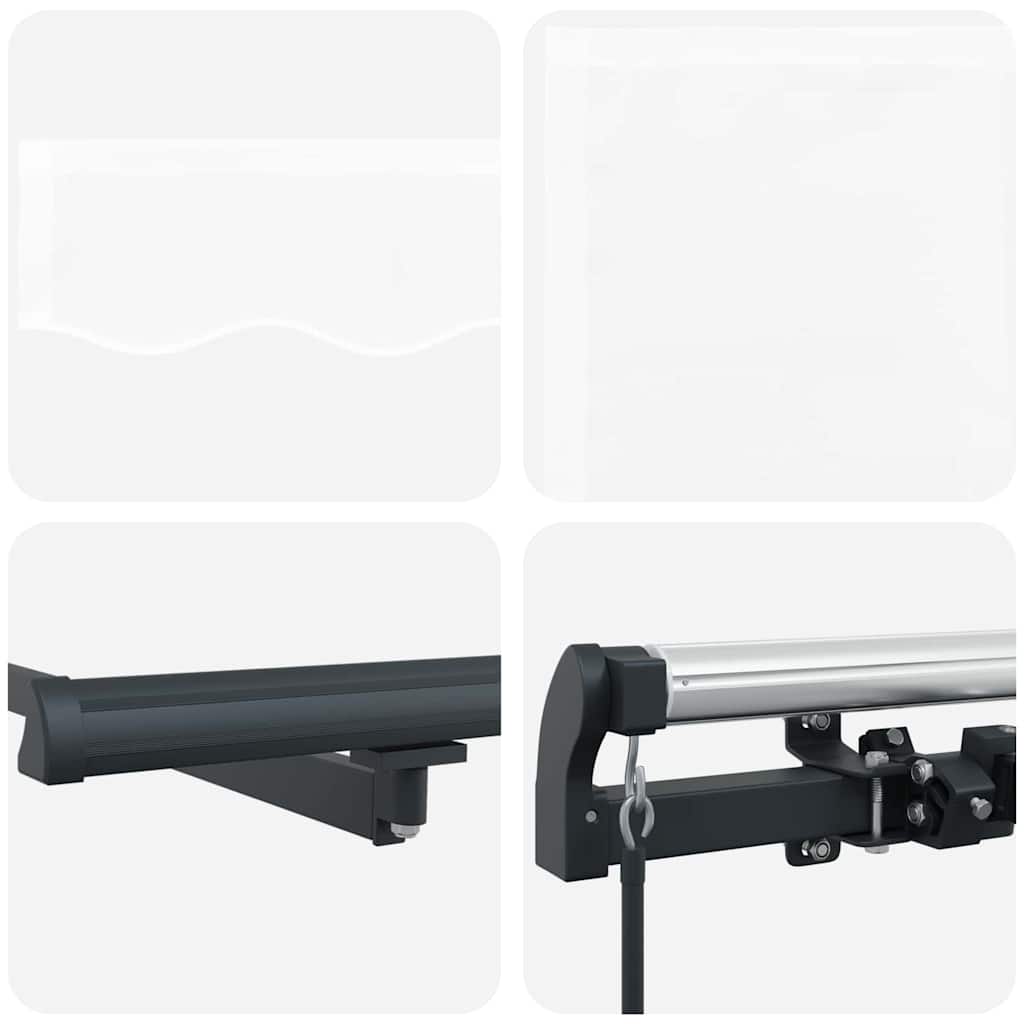 Retractable Awning White 400 x 300 cm Polyester and Steel