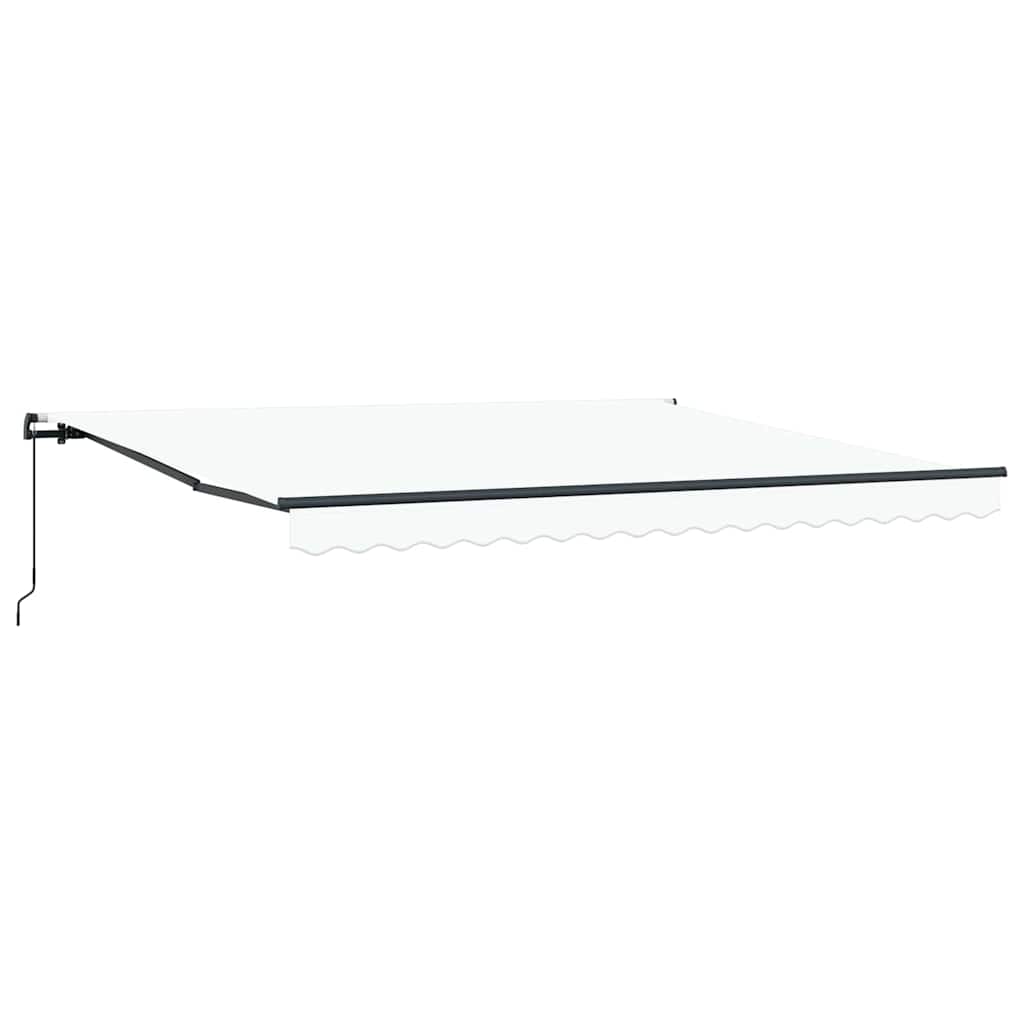 Retractable Awning White 400 x 300 cm Polyester and Steel