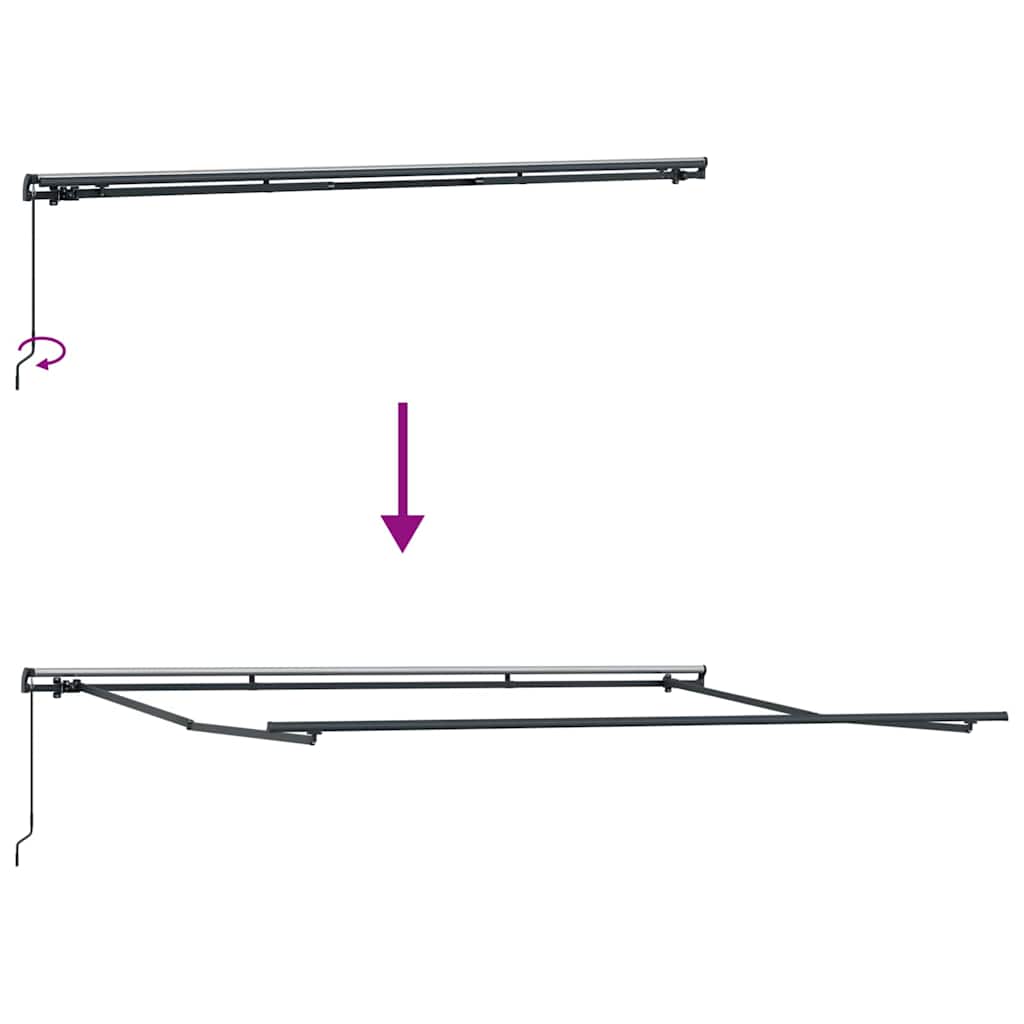 Retractable Awning White 400 x 300 cm Polyester and Steel