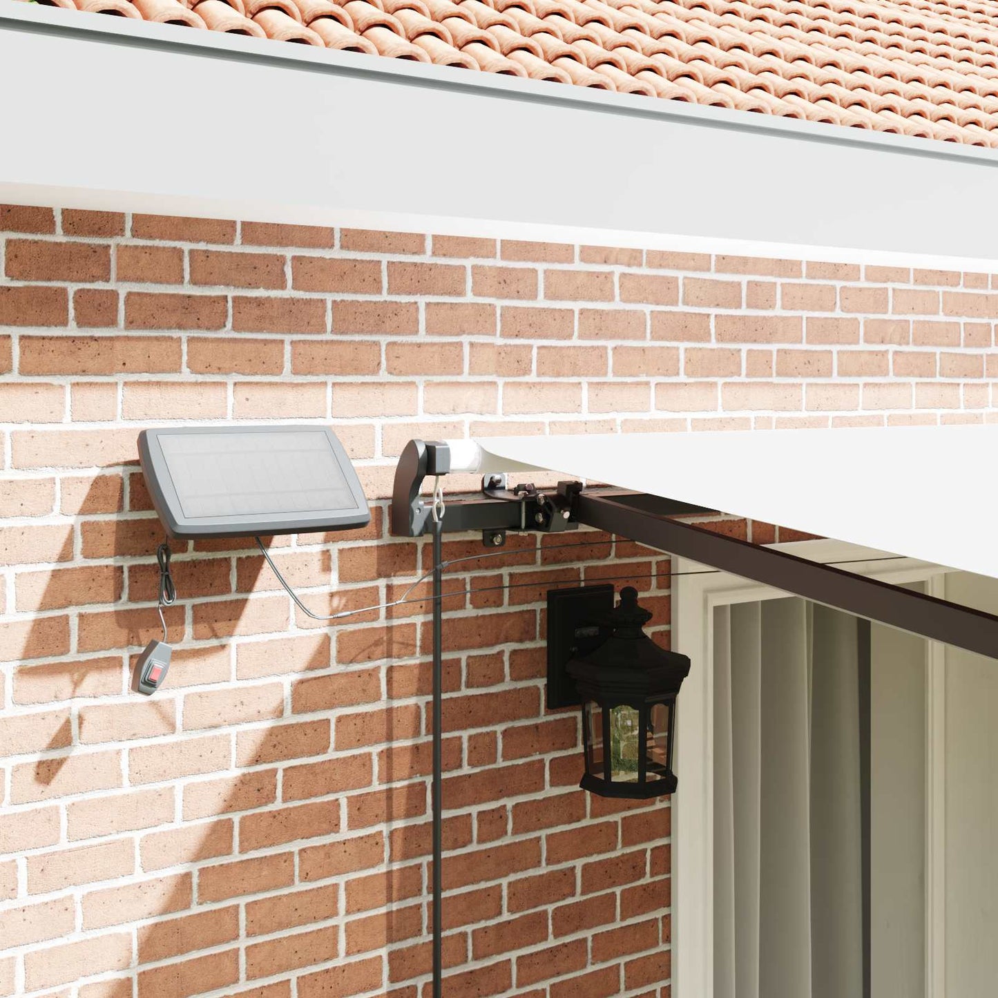 Retractable Awning White 400 x 300 cm Fabric