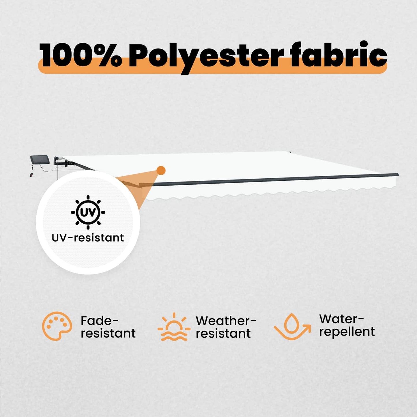 Retractable Awning White 400 x 300 cm Fabric and Aluminium