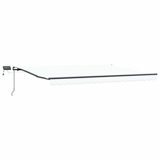 Retractable Awning White 400 x 300 cm Fabric and Aluminium