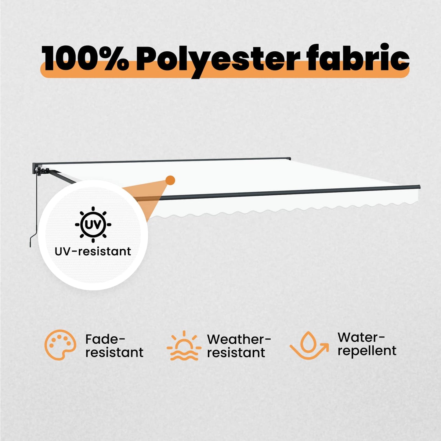 Awning Frame White 400 x 300 cm Polyester with PU coating