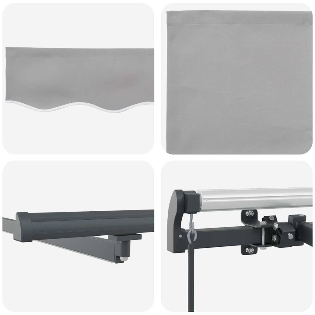 Retractable Awning Light Grey 400 x 300 cm Fabric and Aluminium
