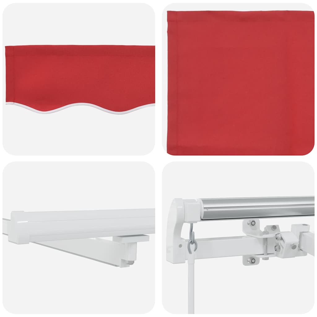 Retractable Awning Red 400 x 300 cm Fabric and Steel