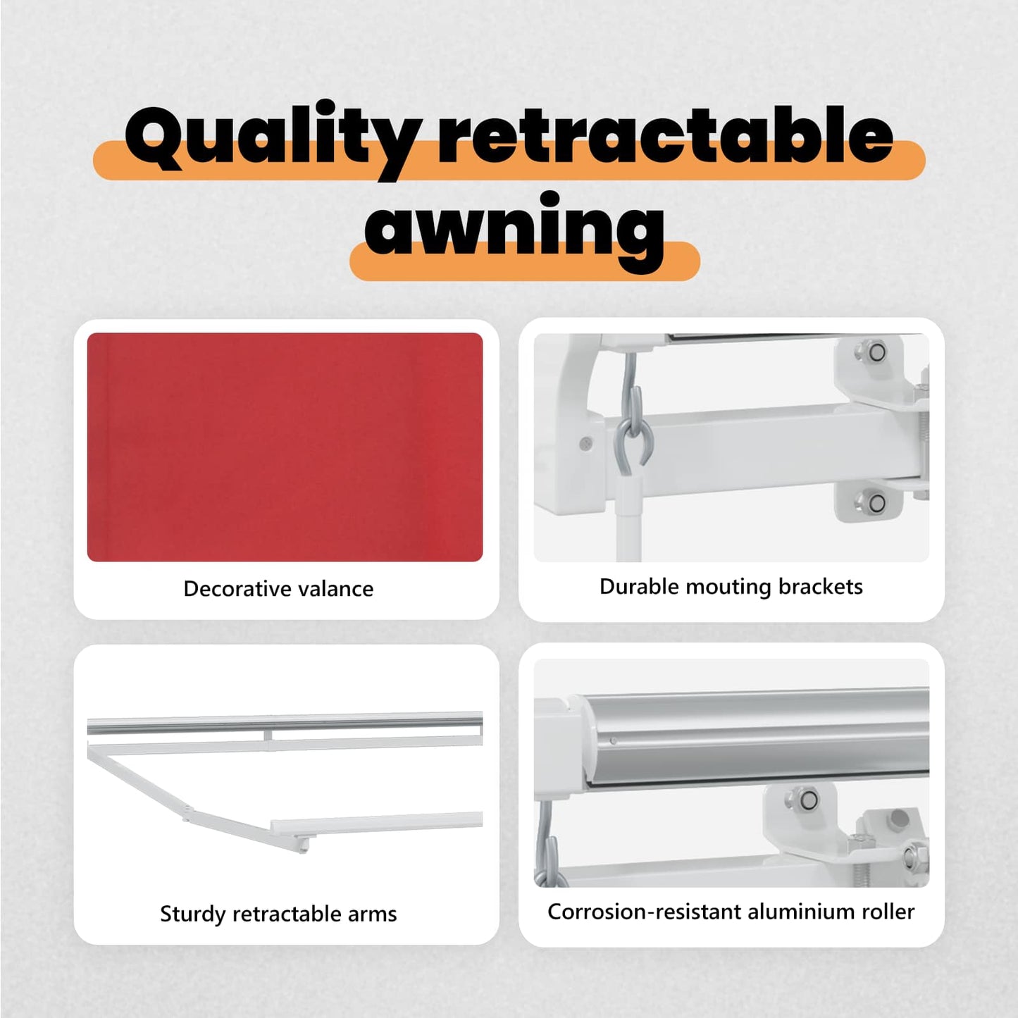 Retractable Awning Red 400 x 300 cm Fabric and Aluminium