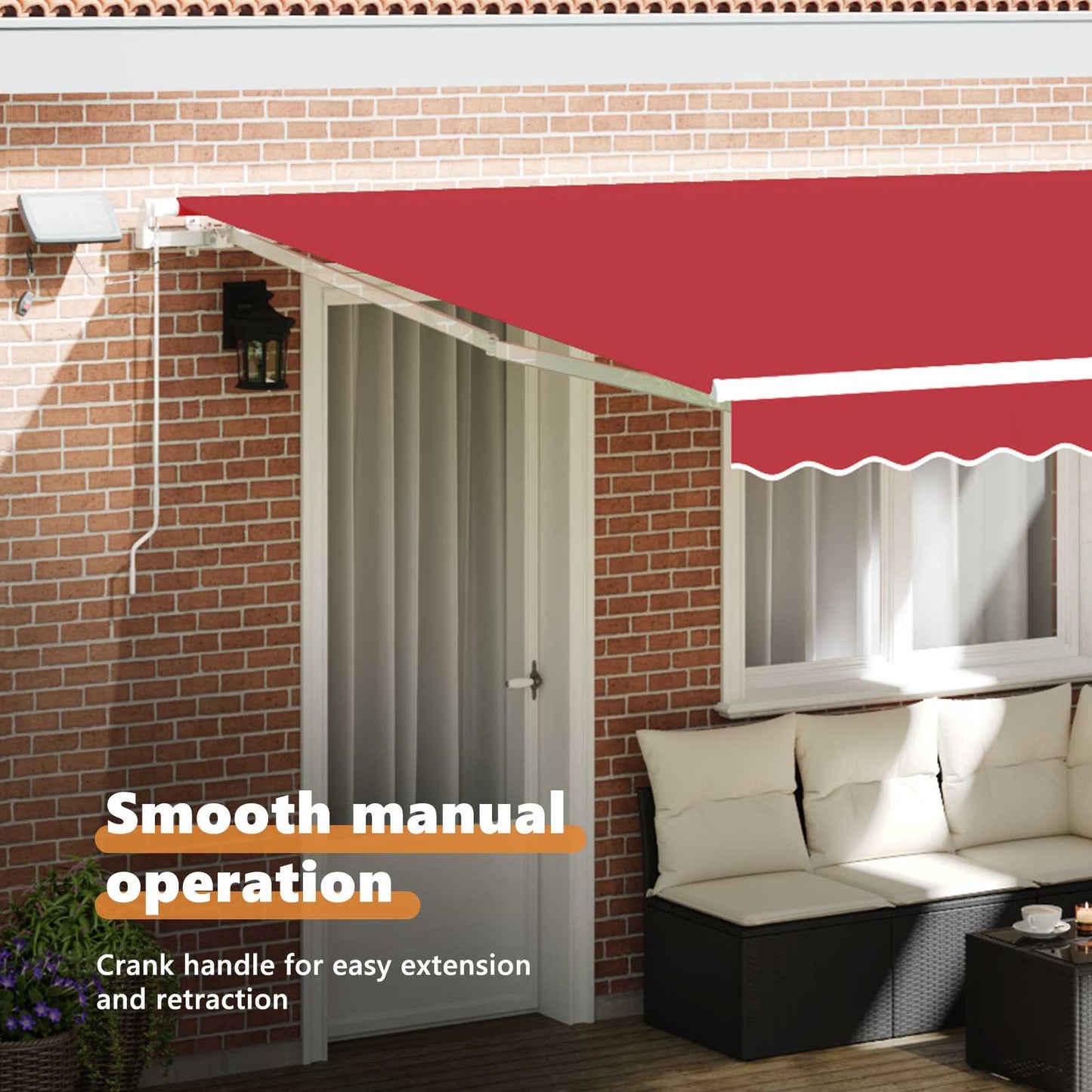 Retractable Awning Red 400 x 300 cm Fabric and Aluminium