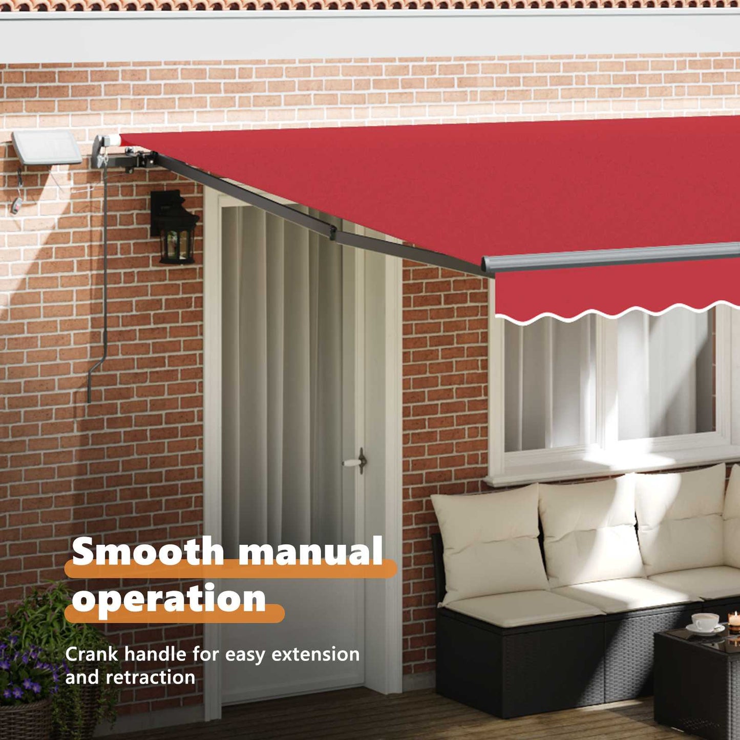 Retractable Awning Red 400 x 300 cm Fabric and Aluminium