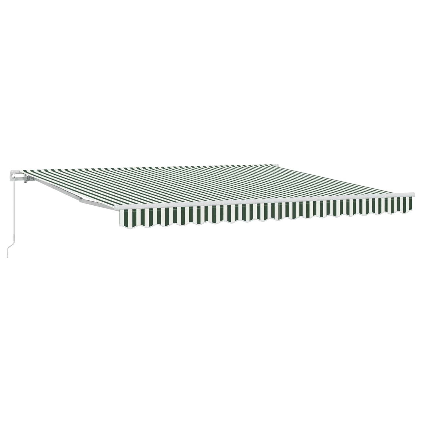 Retractable Awning Manual Green and White 400 x 300 cm