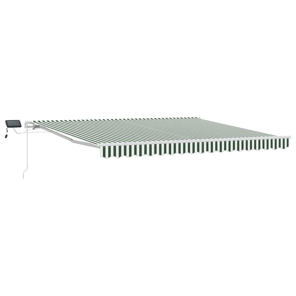 Retractable Awning Manual Green and White 400 x 300 cm