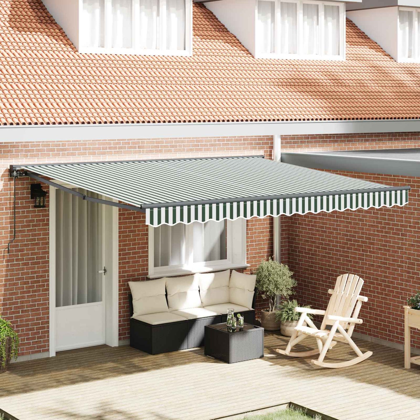 Awning Frame Green and White 400 x 300 cm